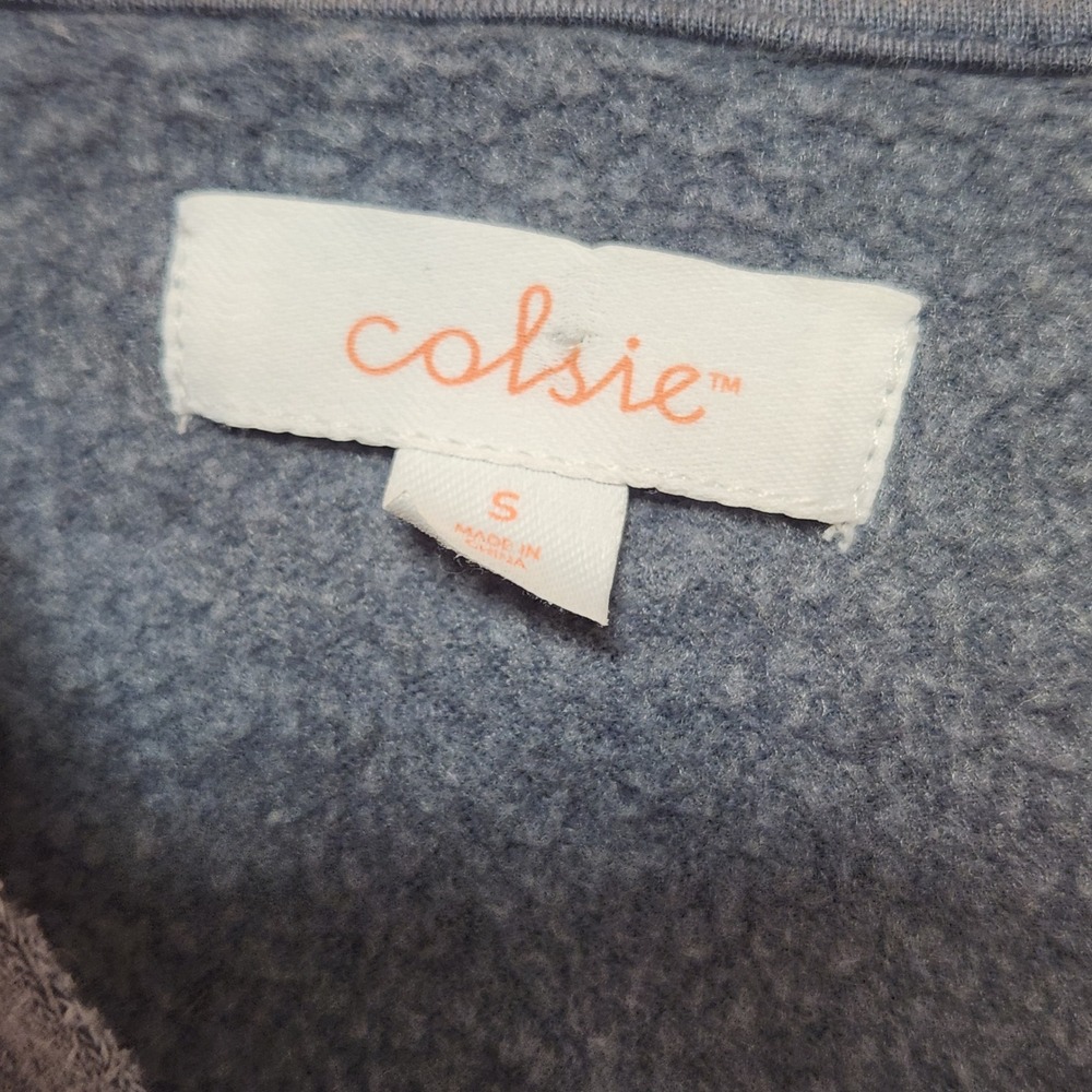 Colsie Womens Blue Grey Ombre V-Neck Pullover Hoodie Sweatshirt SizeS - Picture 2 of 4